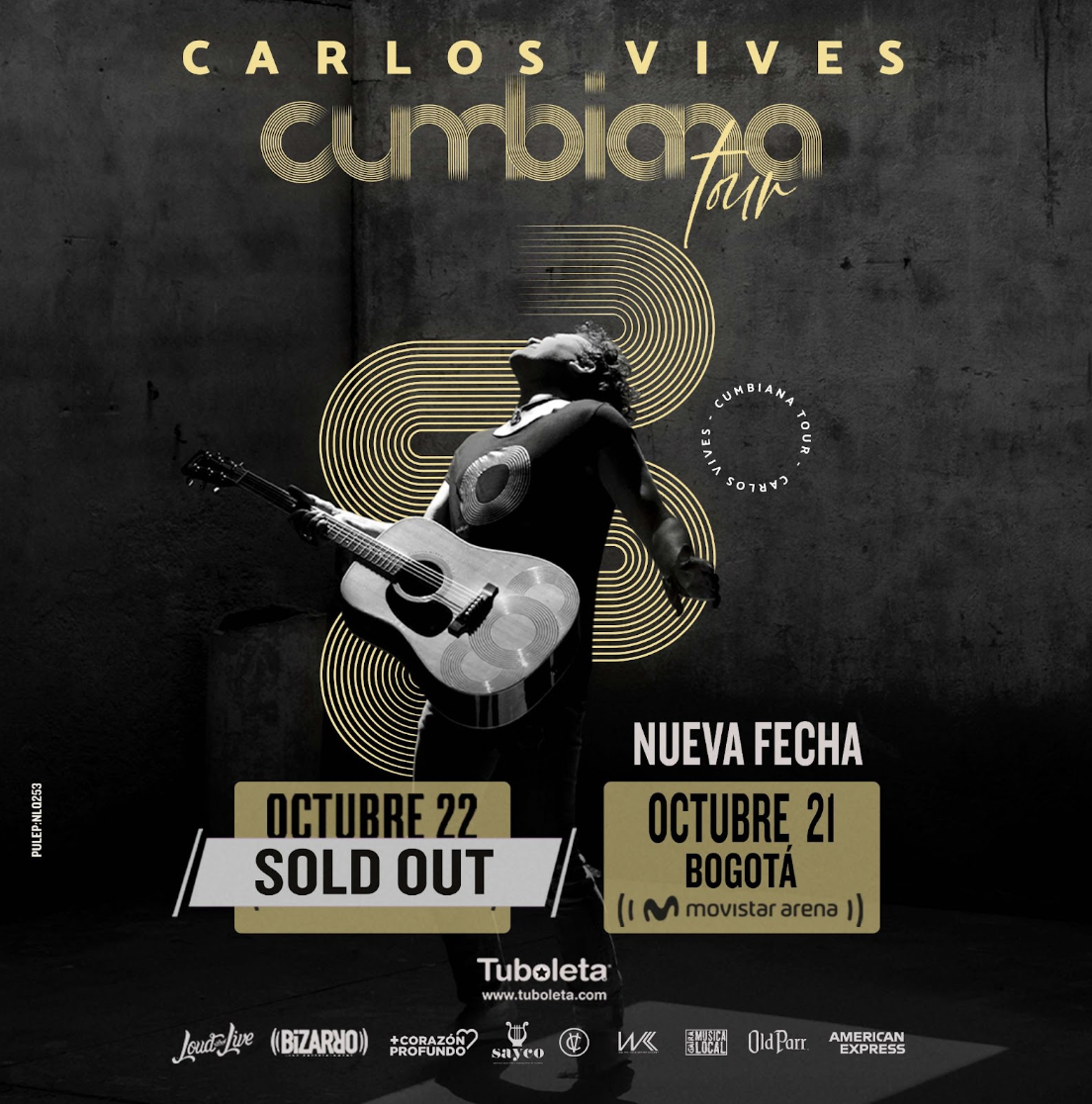 CARLOS VIVES HACE SOLDOUT EN BOGOTÁ Y ABRE NUEVA FECHA 21 DE OCTUBRE EN EL MOVISTAR ARENA