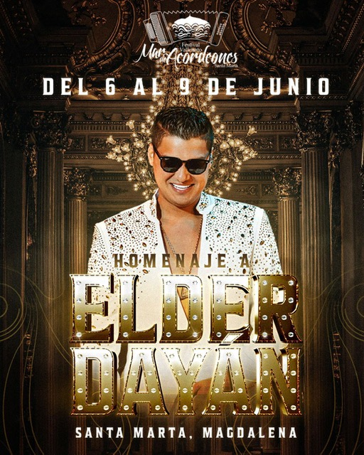 Elder Dayán, será el próximo gran homenajeado en la 28a versión del Festival Vallenato Mar de Acordeones de Santa Marta