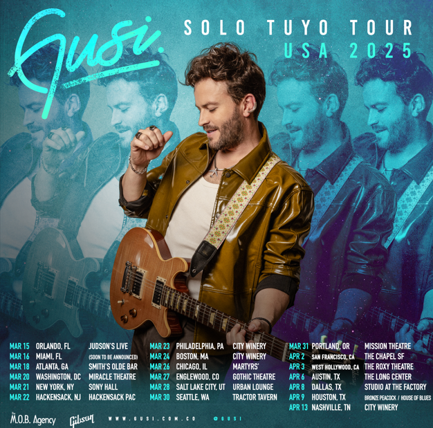 Gusi anuncia su primera gira en Estados Unidos: Solo Tuyo Tour 2025